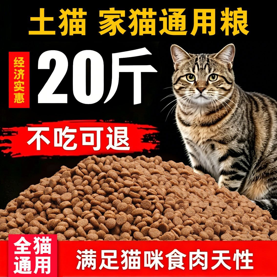 全阶段猫粮10斤成幼猫成猫粮食蓝猫长肉牛肉高适口营养通用型5斤