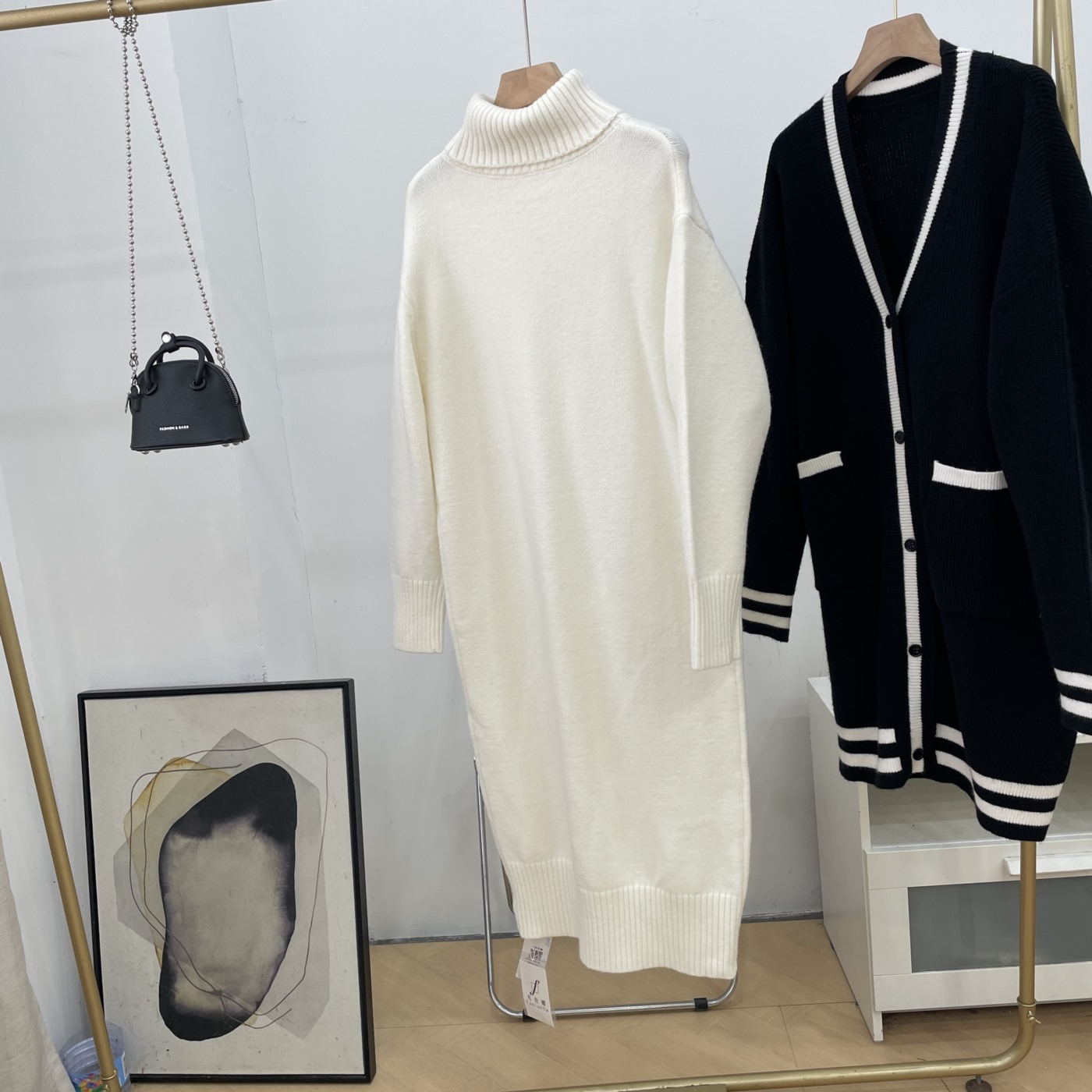 韩式百搭慵懒风毛衣2025秋季新款休闲宽松显瘦连衣裙J#24