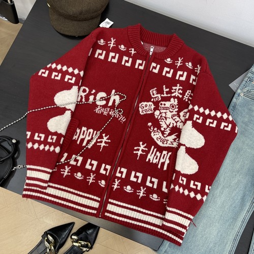 毛衣外套秋冬新款高级感氛围感宽松慵懒风针织开衫外套L#26