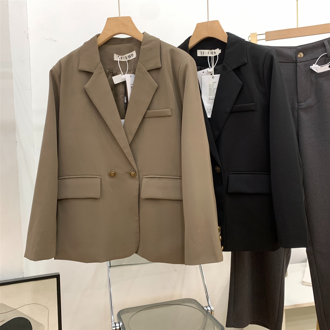 外套新款通勤西装领长袖商务风宽松长袖秋季女 H#29