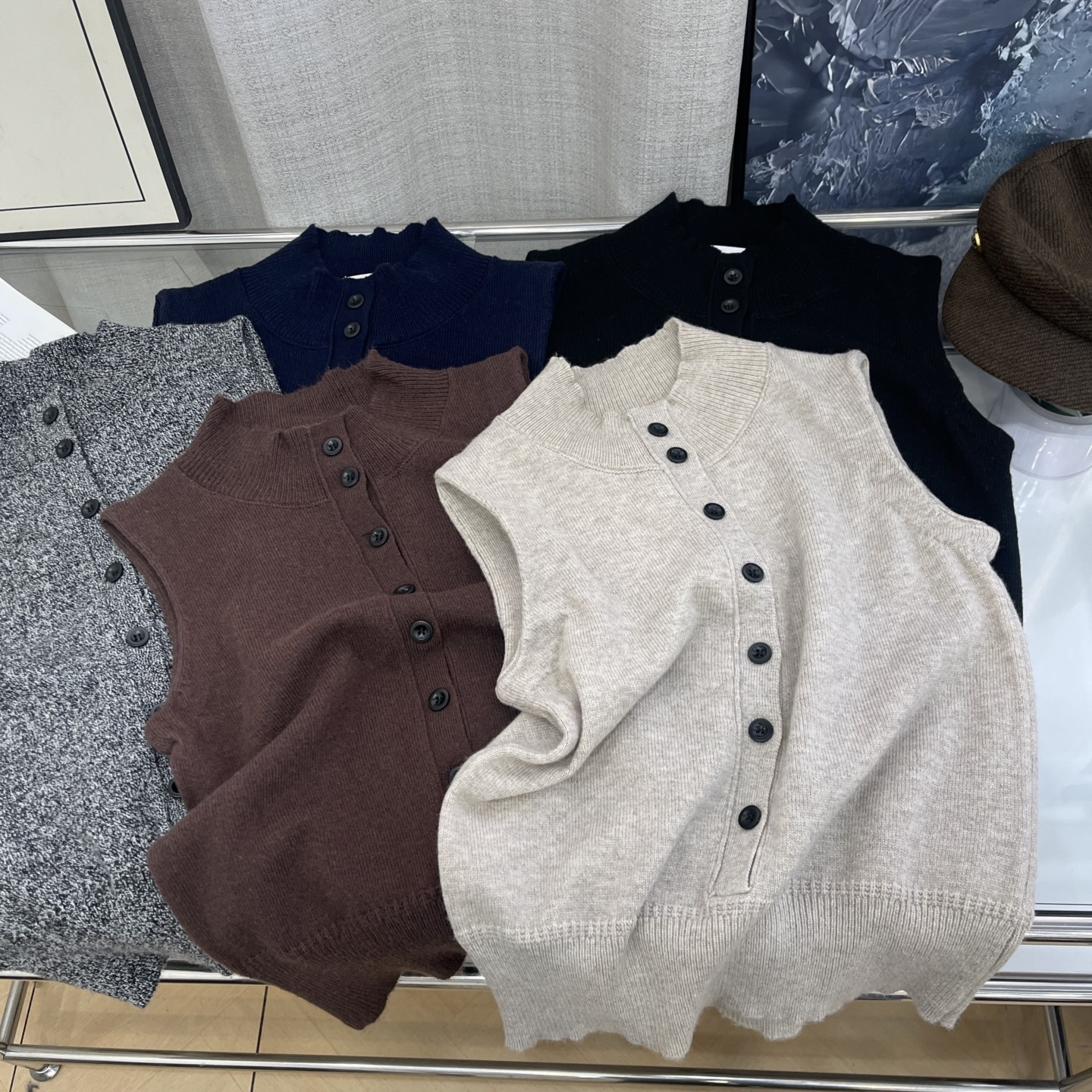 【霞】针织背心小众时尚圆领高腰冬季直筒通勤套头百搭女 K#18