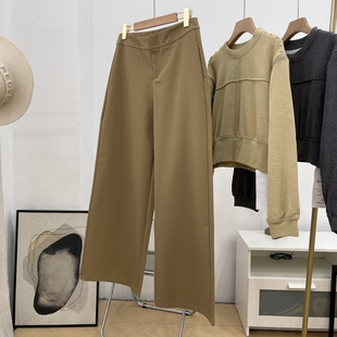 低腰休闲裤 女2025秋冬气质休闲高级感直筒阔腿休闲裤