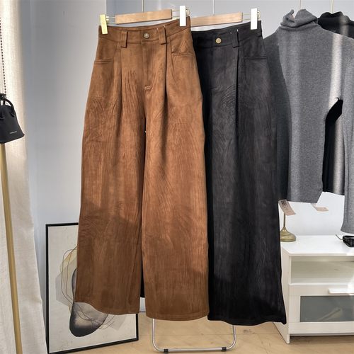 通勤风气质高腰裤子女秋季新款时尚小众百搭休闲裤K#16