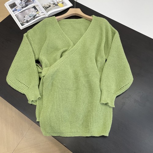 韩式设计感慵懒风长袖开衫毛衣秋季新款时尚百搭上衣K#8