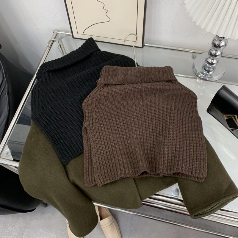 围巾女春季毛线时尚洋气外搭套头围脖女纯色百搭围脖B#21