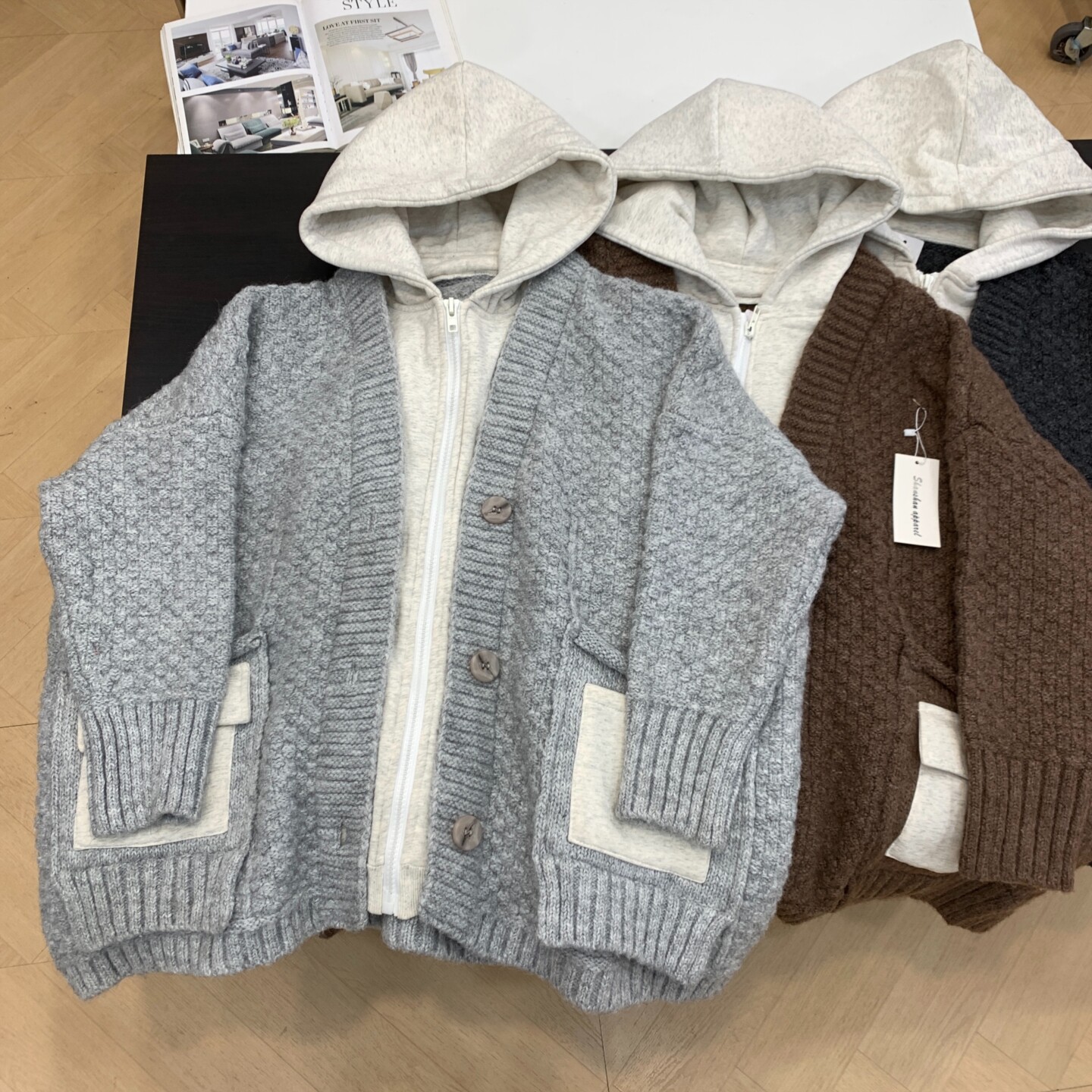 毛衣纯色甜美小众时尚新款2025秋季直筒假两件外套 K#2