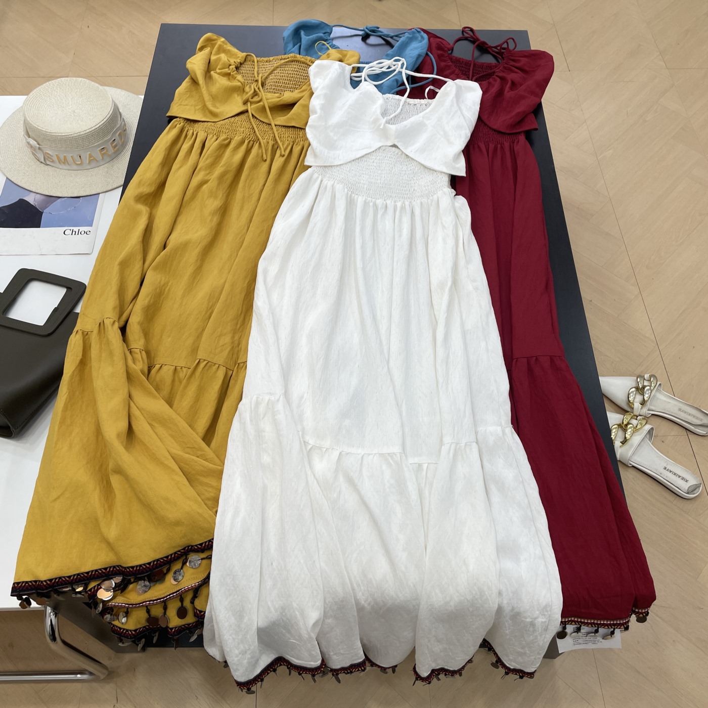 新款时尚女装潮流纯色无袖连衣裙长款淑女风连衣裙H#31