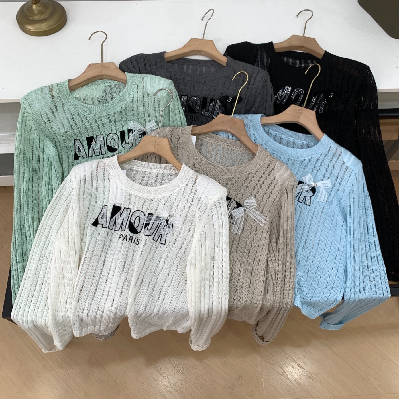 针织衫2025秋季新款宽松长袖薄款休闲百搭小众设计上衣I#19