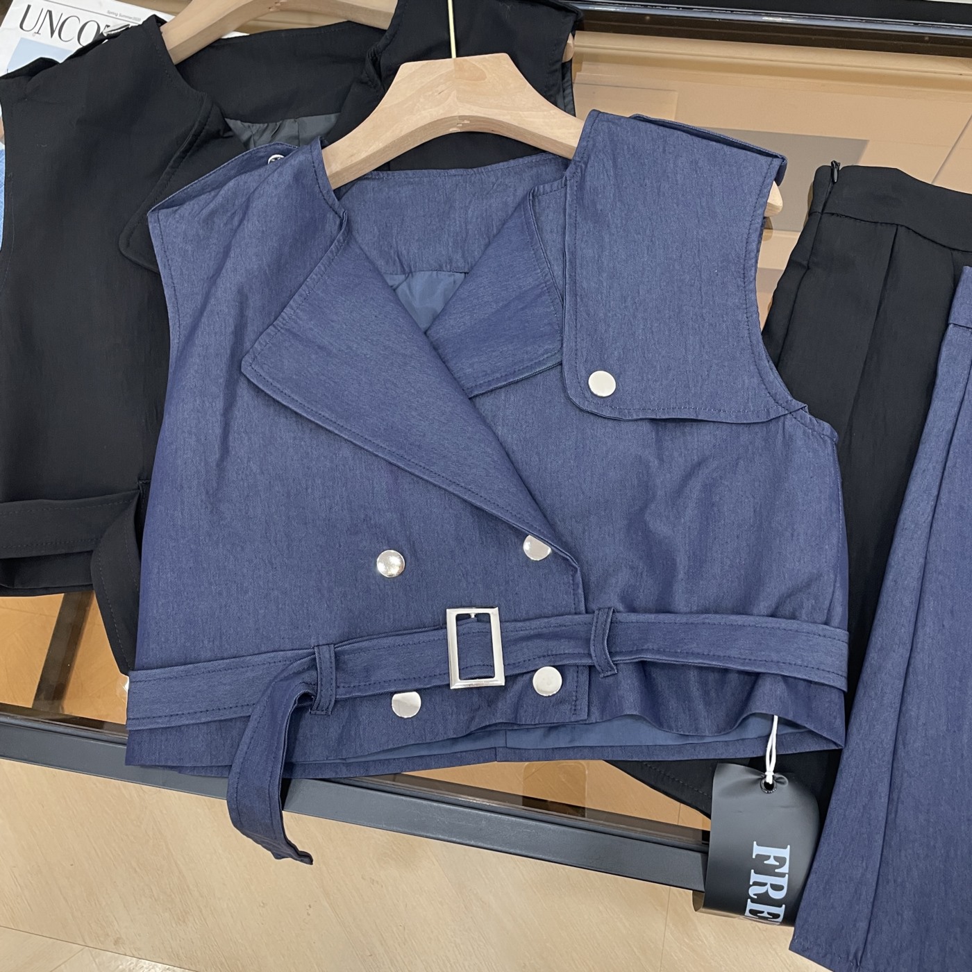 套装2025秋季新款纯色背心无袖上衣搭休闲半身短裙I#16