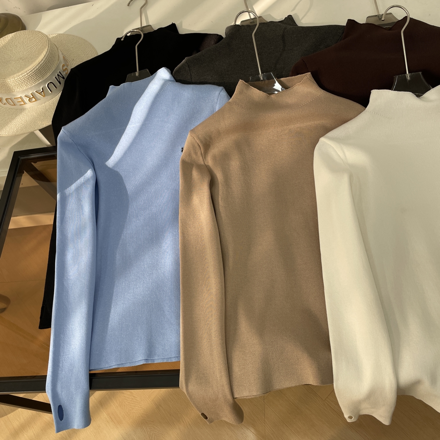 套头针织衫上衣2025秋季新款长袖纯色修身打底衫上衣 J#21