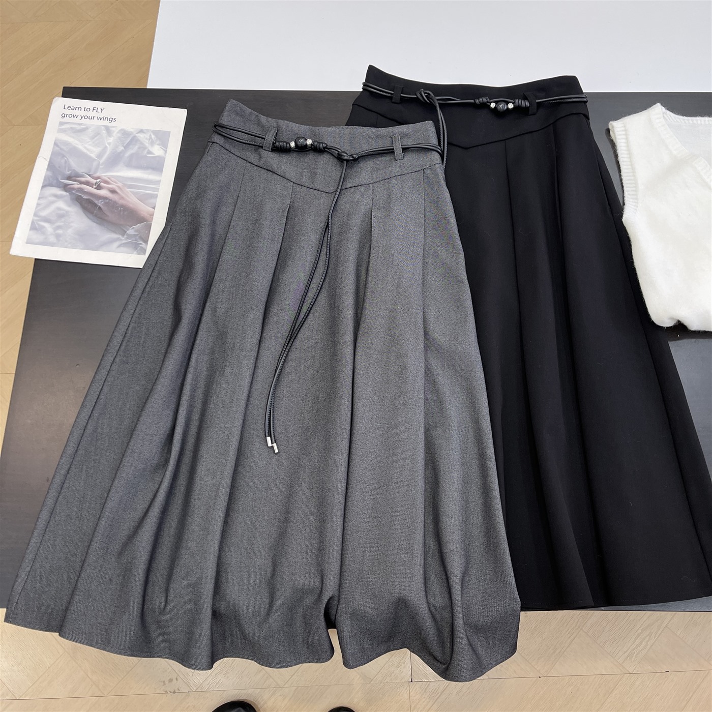 半身裙纯色时尚新款2025冬季百搭A字中长裙女 K#14