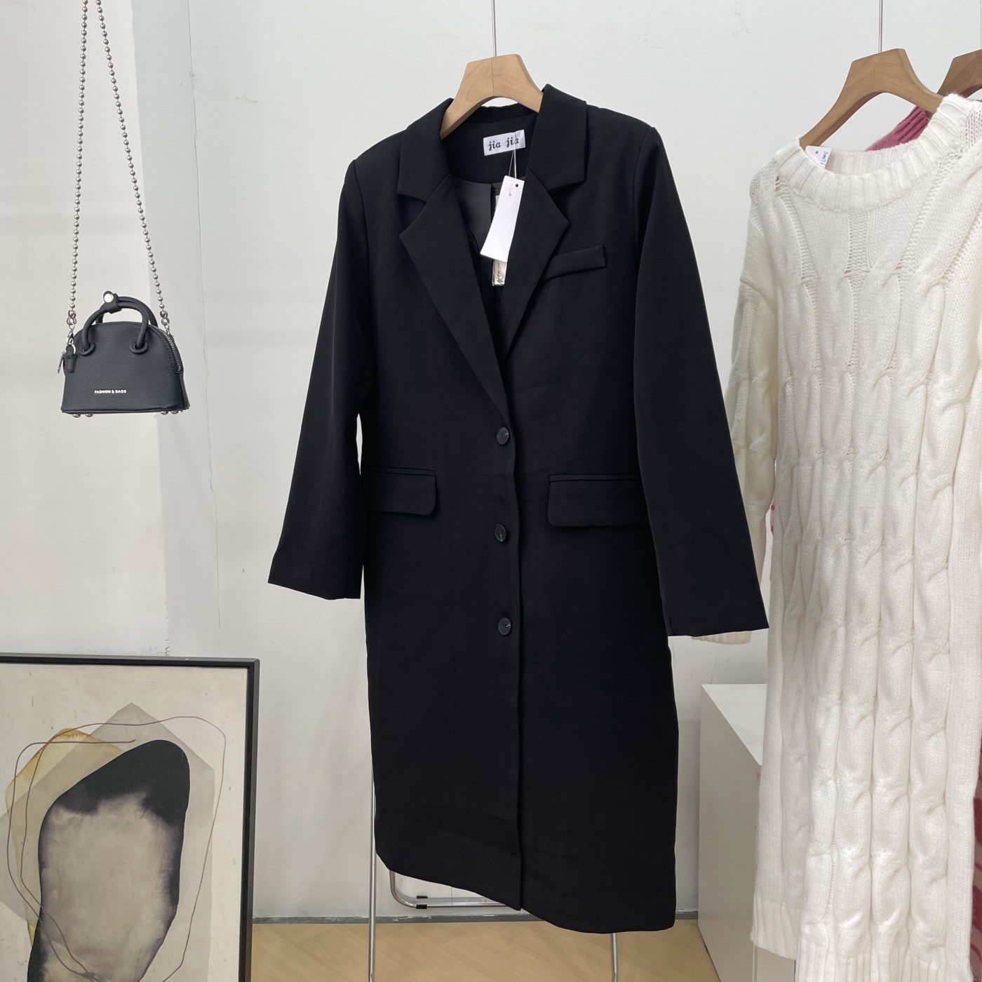 长款西装外套女2025年秋冬季新款时尚女装潮流韩版外套H#16