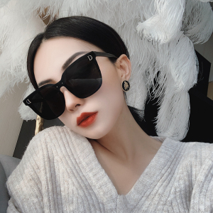 高级感偏光墨镜女款黑色 2023新款防紫外线太阳眼镜 网红潮显脸小