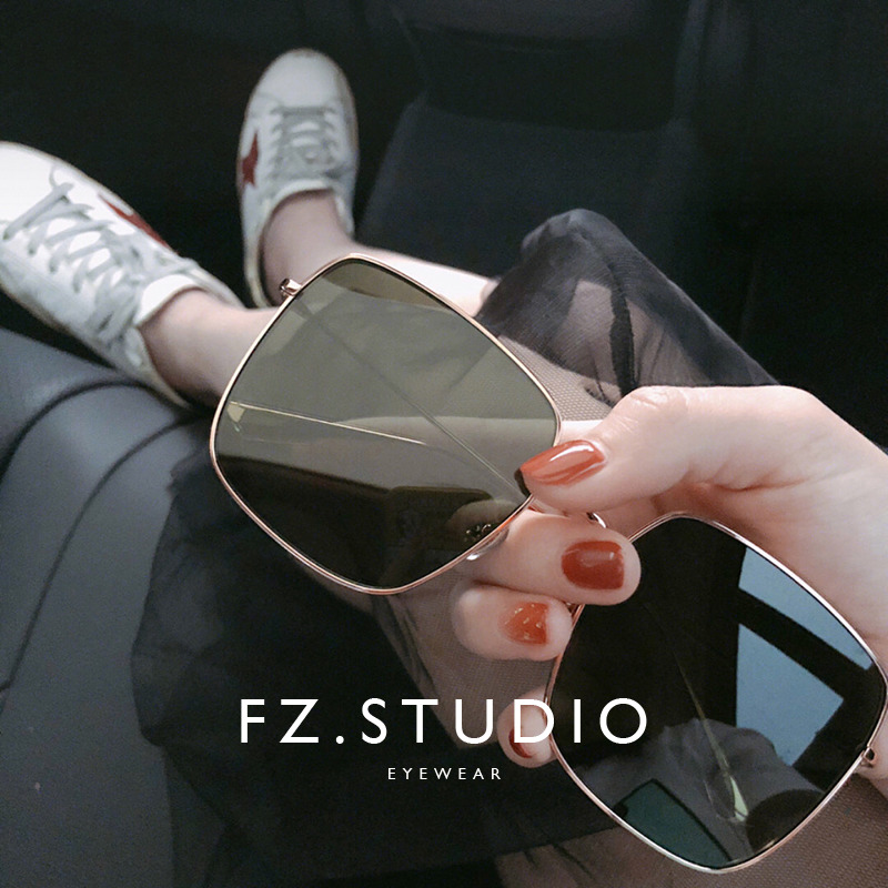 GM同款！金边细框偏光墨镜男女