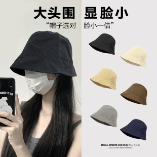 防晒遮阳大号可折叠 加深加大65cm水桶帽大码 大头围渔夫帽夏季 薄款
