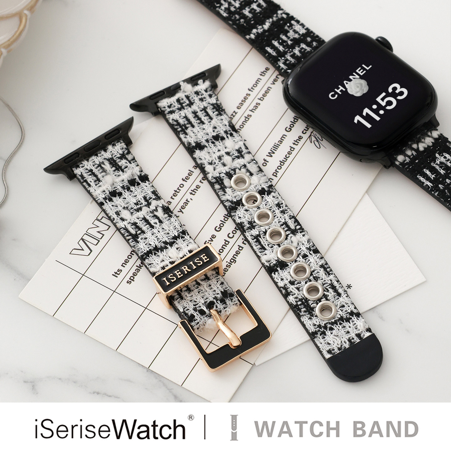 iserisewatch适用苹果手表s11表带iWatchs10小香风高级感applewatch8皮质SE创意小众41mm秋冬新款女ultra原创,智能设备,智能手表手环表带/腕带,淘宝优惠券,粉丝福利购,淘宝优惠卷