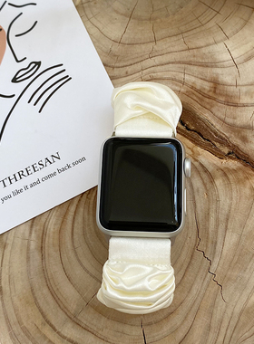 iserisewatch适用大肠圈表带applewatchs11苹果智能手表seiwatchs10表带42mm女生肥肠发圈ins高级小众创意s9