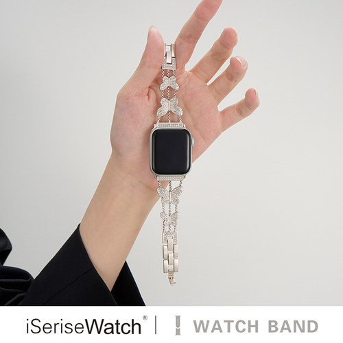 蝴蝶带钻手链苹果表带