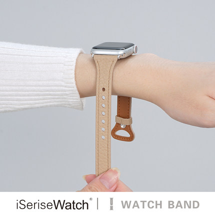 iserisewatch适用apple watchs10表带iwatchs9苹果手表se/7/5/皮质表带高级创意新款小众44/40/45/41夏天女生