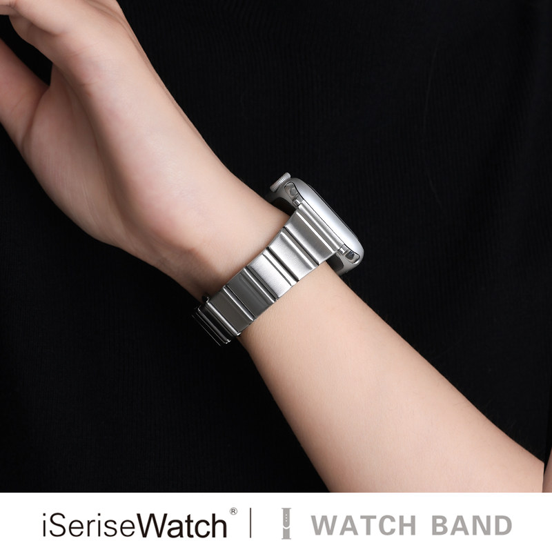 iserisewatch适用苹果手表表带iwatch11金属女款