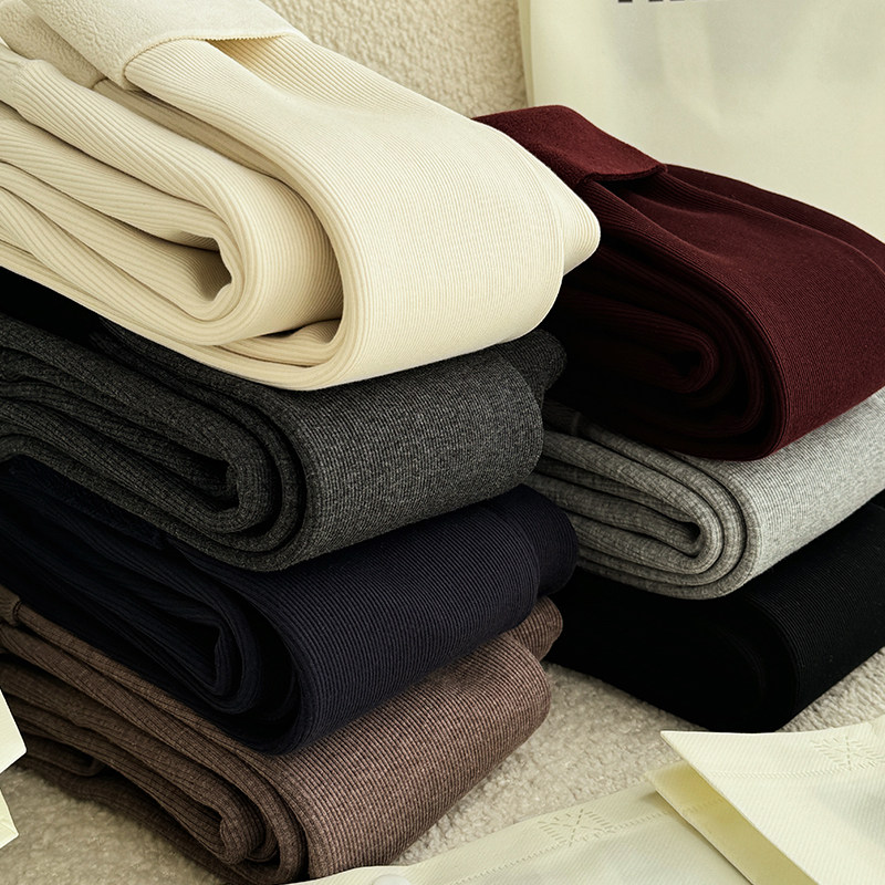 螺纹加绒打底裤女外穿秋冬新款高腰保暖秋裤灰色紧身内穿加厚棉裤,女装/女士精品,打底裤,淘宝优惠券,粉丝福利购,淘宝优惠卷