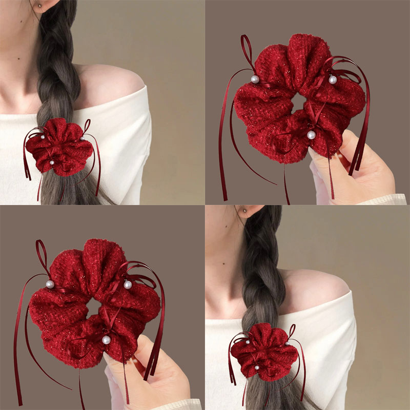 【设计师原创】花边喜庆红色头花