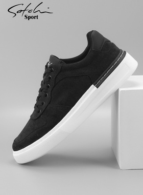 沙驰运动布鞋男鞋板鞋系带帆布鞋轻质透气男士休闲鞋