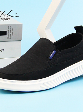 沙驰运动布鞋2025夏季新款套脚板鞋冲孔透气帆布鞋男式轻薄休闲鞋
