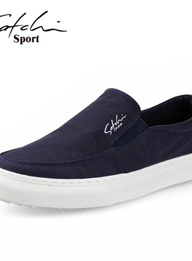 沙驰运动布鞋男鞋一脚蹬帆布鞋懒人鞋驾车透气休闲鞋板鞋