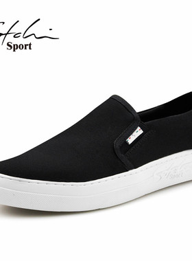 沙驰运动布鞋男鞋休闲鞋懒人鞋一脚蹬透气帆布鞋套脚板鞋低帮鞋男