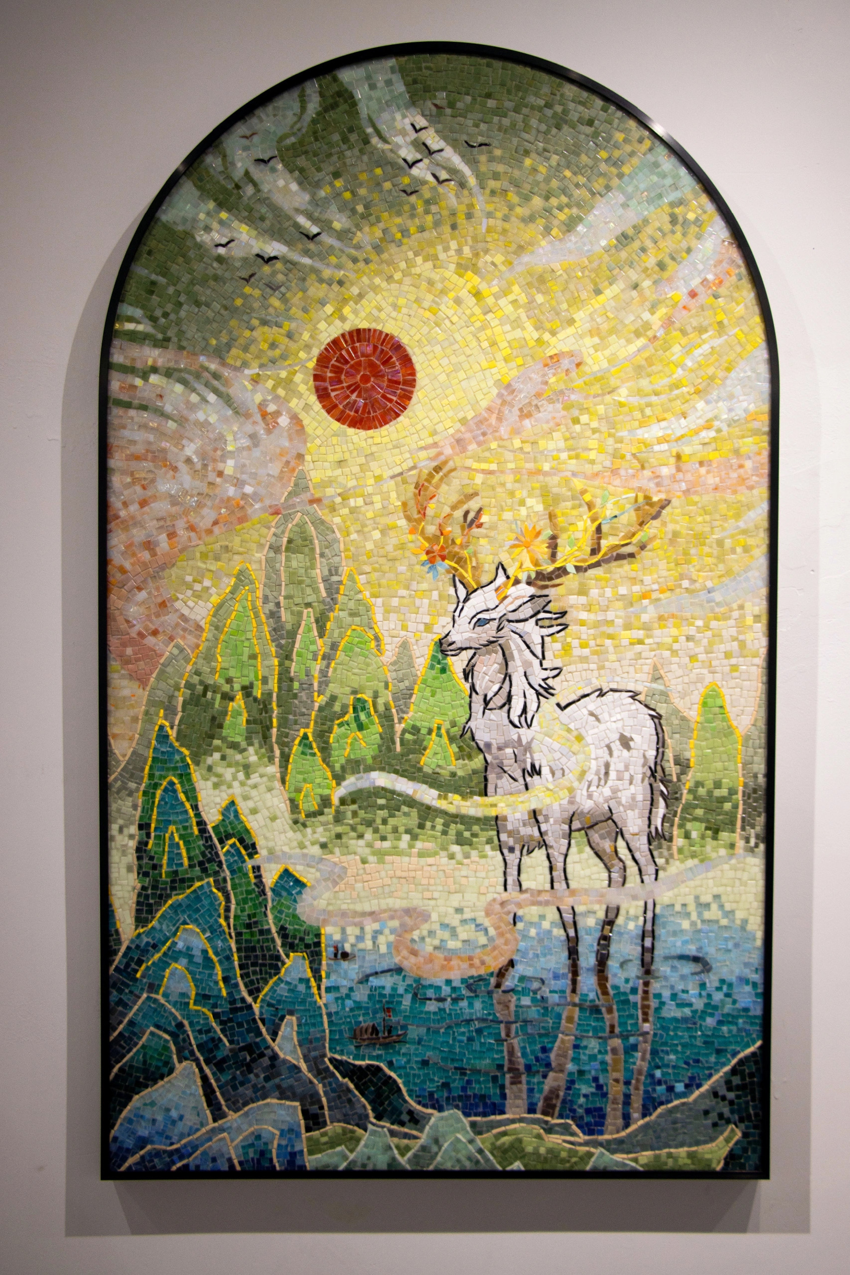 马赛克镶嵌手工画风景油画玄关装饰画世界名画客厅挂画别墅高定制图片