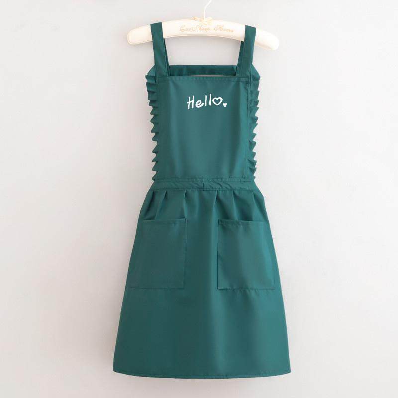 厨房家用做饭防水长袖围裙女罩衣耐磨耐脏围腰韩版洋气上班工作服