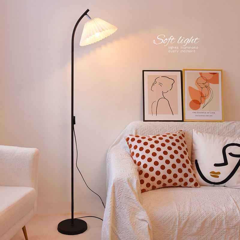 北欧简约百褶落地灯ins风网红氛围灯客厅沙发卧室墙角床头灯台灯