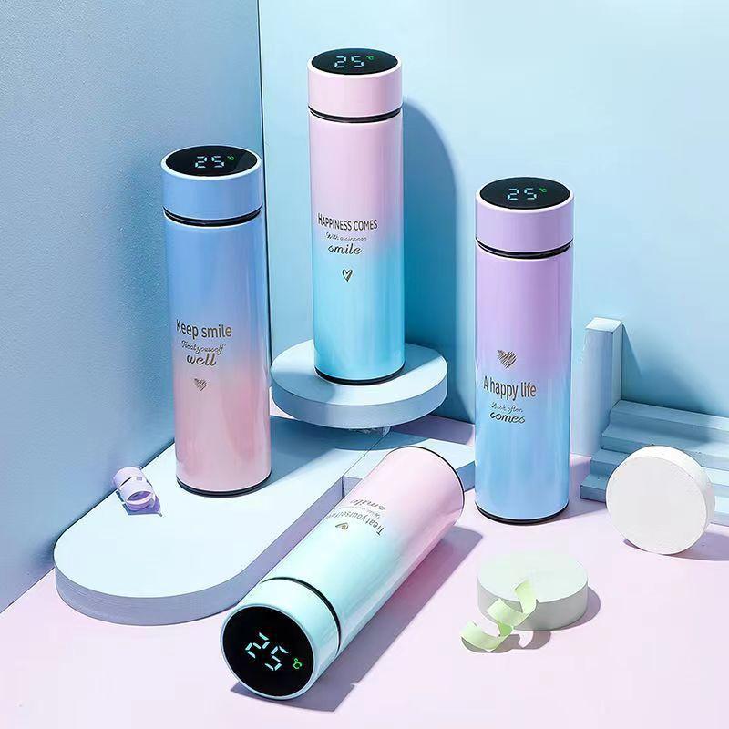 304商务保温杯渐变智能显温礼品不锈钢高颜值男女生便携水杯