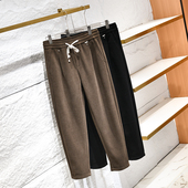 高克重定织面料 秋冬男士 纯色加厚保暖直筒休闲裤 巨帅有型 长裤