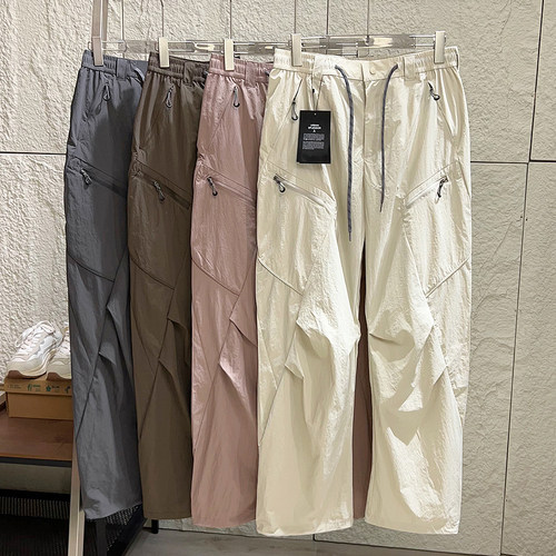 多口袋弯刀裤情侣直筒休闲工装裤