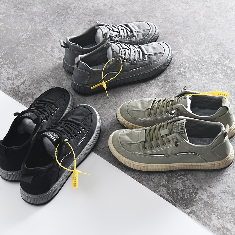 欧美单!透气冰丝鞋!男士春夏时尚百搭舒适系带休闲运动鞋板鞋潮