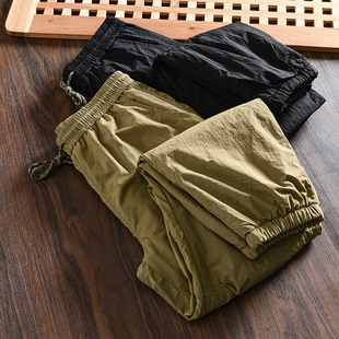 加绒加厚松紧腰直筒束口休闲裤 外贸男士 冬 3D立体剪裁 山系机能
