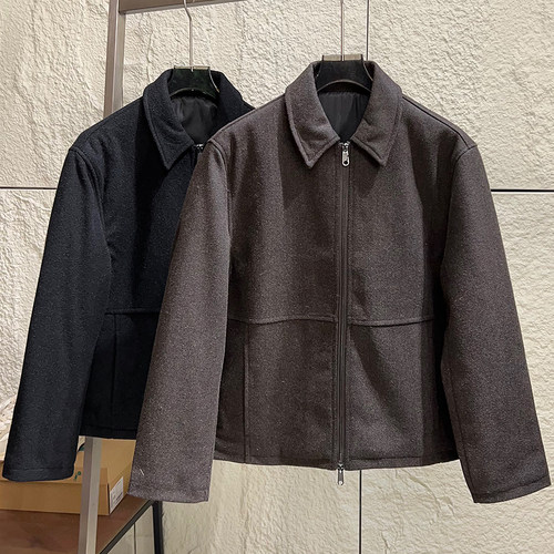 通勤百搭加厚夹棉翻领拉链夹克