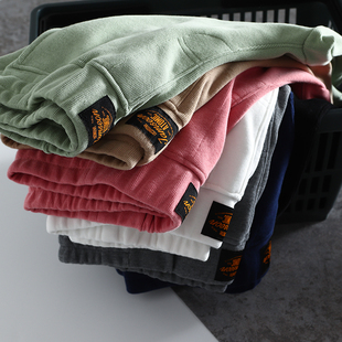 五分裤 100水洗纯棉 百搭松紧腰休闲短裤 简约时尚 夏潮 精致刺绣男士