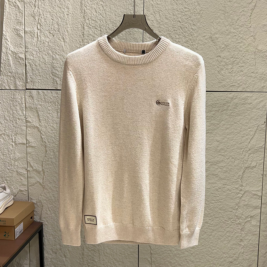 高捻包芯纱柔软亲肤圆领针织毛衣