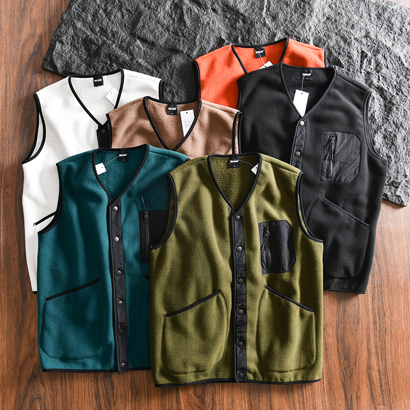 男士秋冬摇粒绒保暖马甲