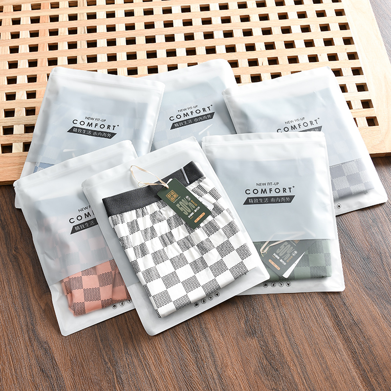 自留两件 莫代尔长绒棉 外贸男士透气亲肤居家裤格子宽松平角内裤