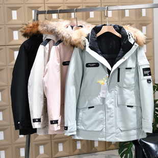 抗极寒~柜子2k+!90鸭绒+貉子毛领!男女户外工装休闲派克羽绒服