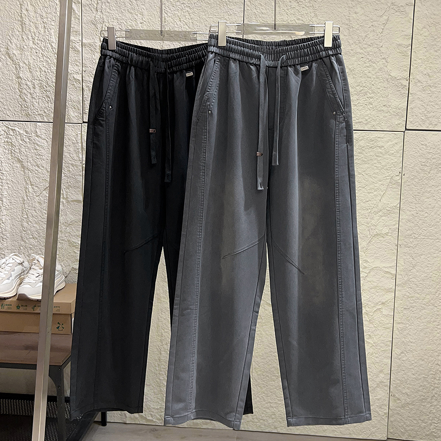 亲肤柔软莱赛尔宽松直筒休闲裤潮