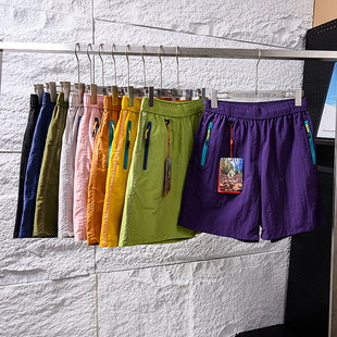 轻薄透气防水撞色运动休闲短裤 山系户外 夏季 外贸男装 潮 情侣款