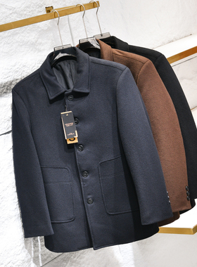 大捡漏~72.8超细绵羊毛！秋冬商务休闲中长款毛呢大衣翻领外套男