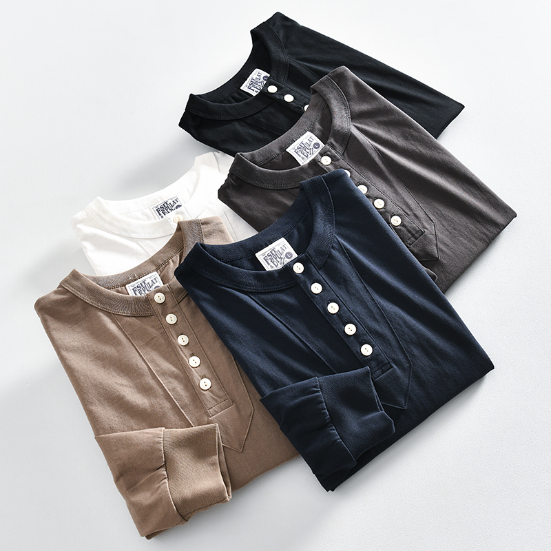 男士300G重磅水洗全棉长袖T恤