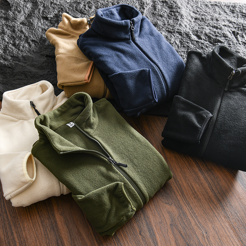 男士秋冬纯色休闲立领夹克外套