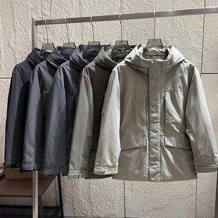 日单外贸！高性能复合连帽外套！秋冬男士户外保暖连帽工装羽绒服